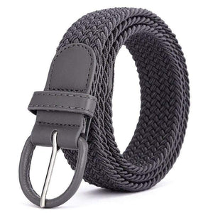 Men Women Elastic Stretch Waist Belt Black Canvas Stretch Braided Elastic Woven Leather Belt Wide Hot Metal Stretch Men's Belts