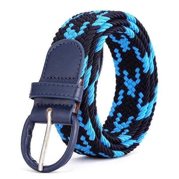Men Women Elastic Stretch Waist Belt Black Canvas Stretch Braided Elastic Woven Leather Belt Wide Hot Metal Stretch Men's Belts