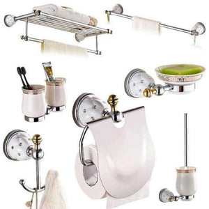Planet Gates These 1 Brass&Silver Polished Bathroom Accessories Sets Diamond&crystal Bathroom Hardware Set Wall Mounted Bathroom Products