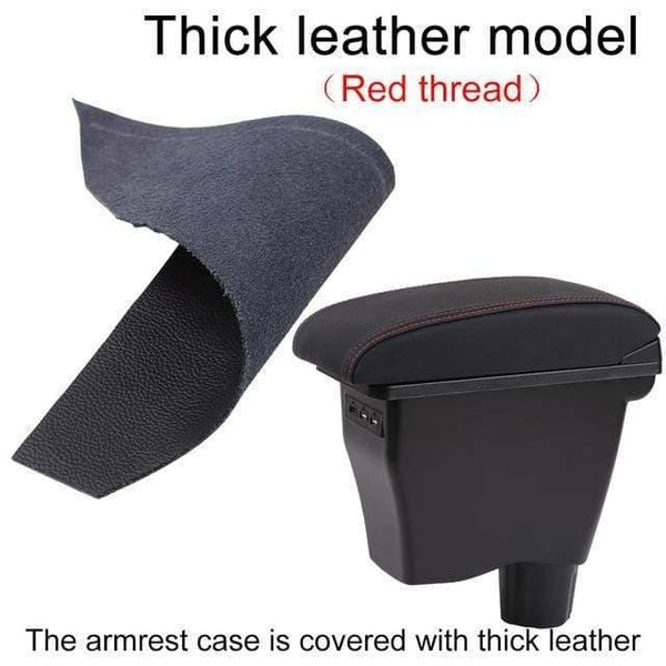 Planet Gates Thick red thread Smart for two armrest box universal car center console smart forfour caja  modification double raised with USB No assembly