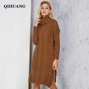 Planet Gates Thicken Knitted Pullovers Turtleneck Long Sweater For Women Autumn Winter Twist Knit Lady's Sweater 2018 Warm Pull Femme