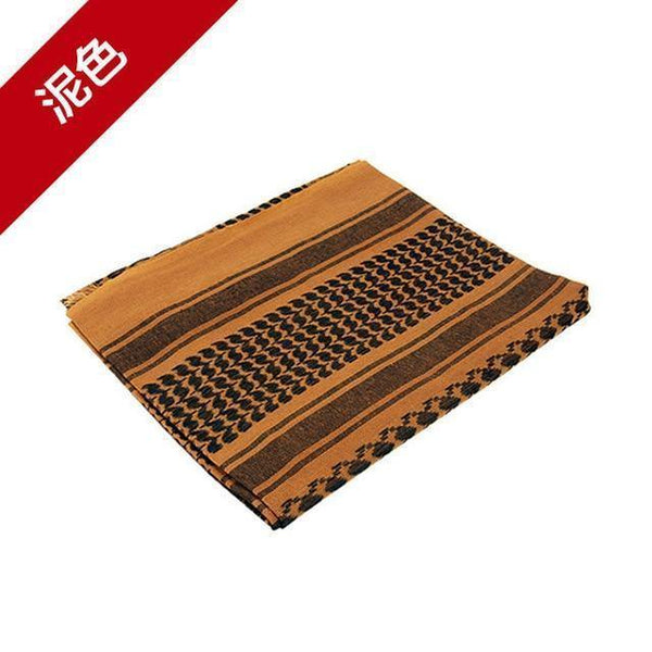 Planet Gates Thicken Mud color / 110X110cm Cotton  Thicken Multifunction Tactical Scarf man Arabic Keffiyeh Wrap Bandana Palestine  Military Scarves