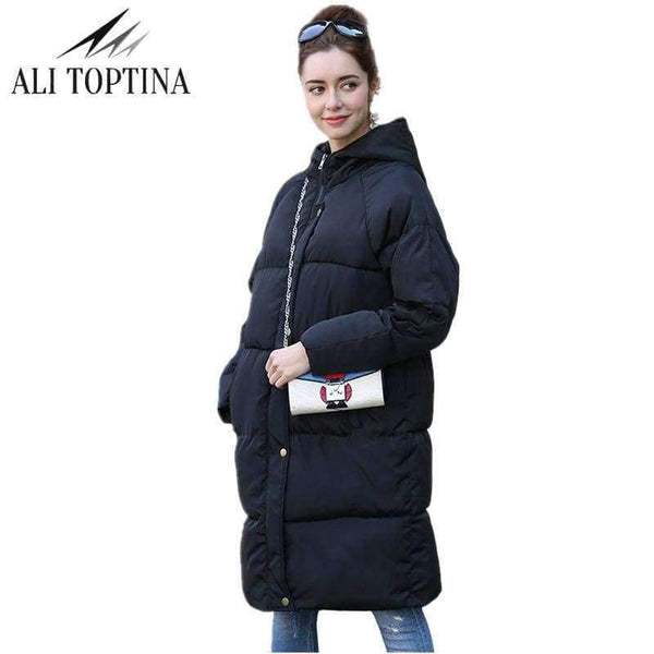 Planet Gates Thickening 2018 women Parka winter jacket coat down plus size long warm hooded snow wear loose wadded padded quilted jacket