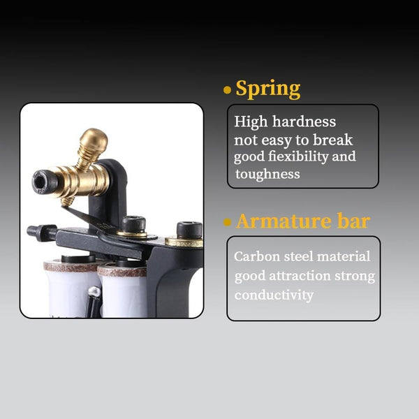 Planet Gates Thomas Coil Handmade Tattoo Machine Gun Cast Iron Frame for Liner 8 Wrap