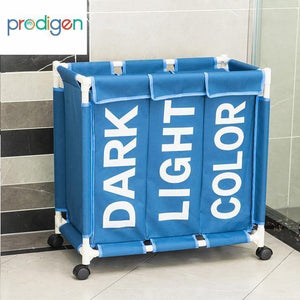Planet Gates Three Grid Blue 2 Laundry Basket Organizer 3 Grid Large Laundry Hamper Bin Waterproof Laundry Bags For Dirty Clothes Storage Box
