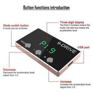 Planet Gates Throttle Response Controller 9 Drive  5 Modes Tuning Parts Accessory Plug Play Racing Accelerator Potent Booster