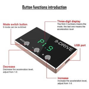 Planet Gates Throttle Response Controller 9 Drive  5 Modes Tuning Parts Accessory Plug Play Racing Accelerator Potent Booster