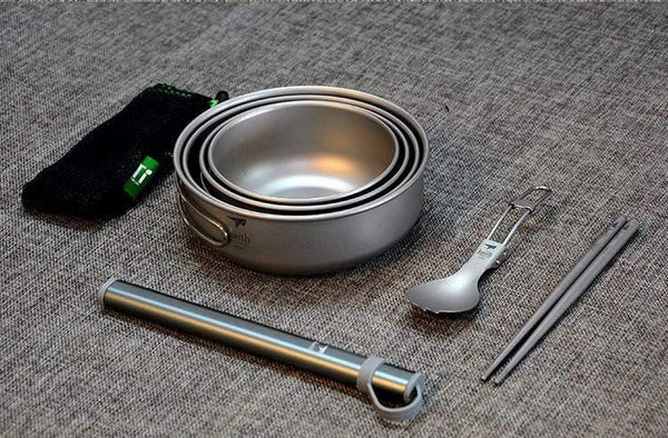 Planet Gates Ti5323 Camping 300ML-600ML  Titanium  Bowl Folding Bowl lightweight only Ti5323/Ti5326