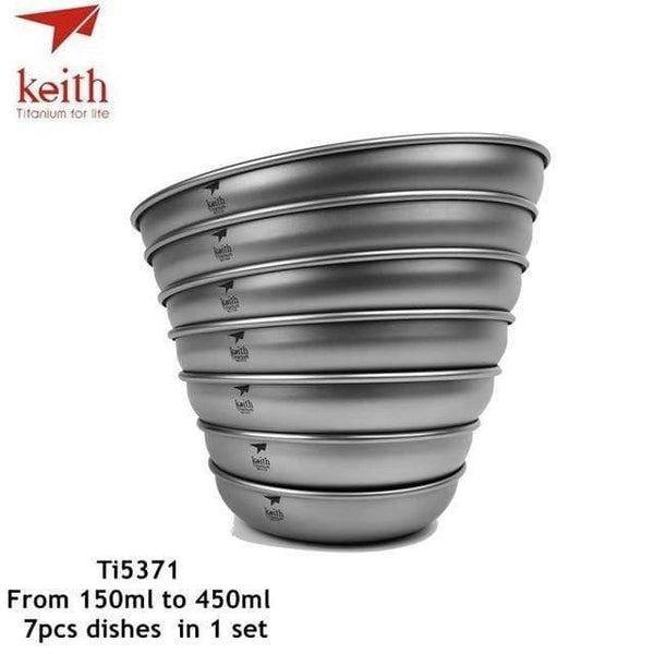 Planet Gates Ti5371 Camping Titanium Dishes 150ml-450ml Saucer Outdoor Tableware Camping Plates Cutlery Ti5362/Ti5368
