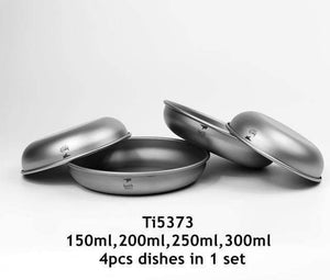Planet Gates Ti5373 Camping Titanium Dishes 150ml-450ml Saucer Outdoor Tableware Camping Plates Cutlery Ti5362/Ti5368