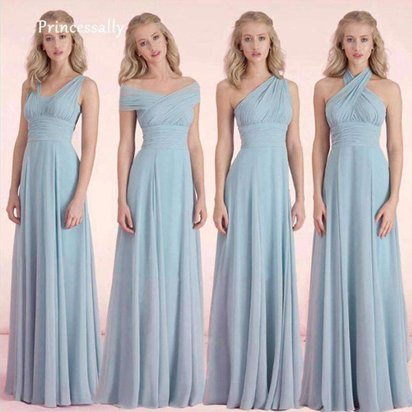 Planet Gates tiffany blue / 6 Blue Bridesmaid Dresses Chiffon Fall Winter Bridesmaid Dress Cheap Prom Vestido De Festa De Casamento Long-Party-Dress