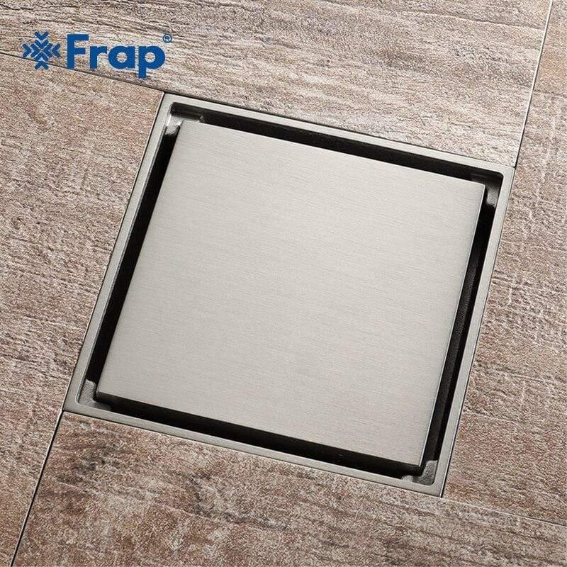 Planet Gates Tile Insert Square Floor Drain Bathroom Invisible 10cm*10cm Brushed Modern Design Deodorizing Bathroom Floor Drain Y38107 (Y38107)