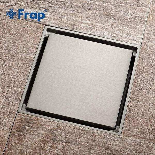 Planet Gates Tile Insert Square Floor Drain Bathroom Invisible 10cm*10cm Brushed Modern Design Deodorizing Bathroom Floor Drain Y38107 (Y38107)