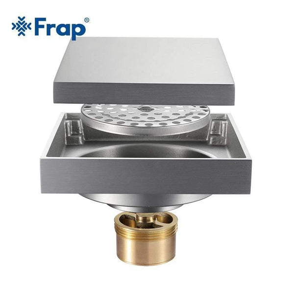 Planet Gates Tile Insert Square Floor Drain Bathroom Invisible 10cm*10cm Brushed Modern Design Deodorizing Bathroom Floor Drain Y38107 (Y38107)