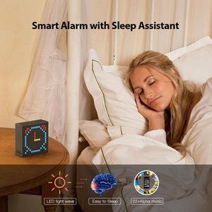 Planet Gates Timebox Evo Bluetooth Portable Speaker With Clock Alarm Programmable LED Display For Pixel Art Creation Unique Gift