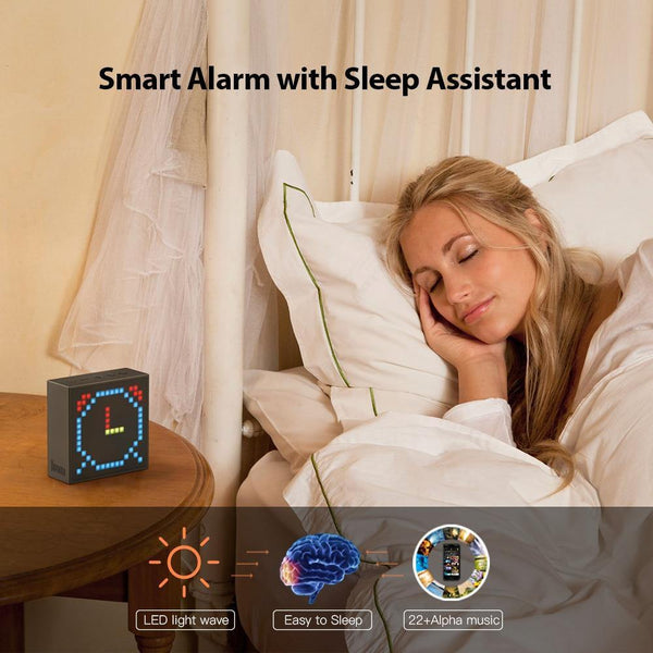 Planet Gates Timebox Evo Bluetooth Portable Speaker With Clock Alarm Programmable LED Display For Pixel Art Creation Unique Gift