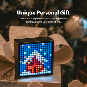 Planet Gates Timebox Evo Bluetooth Portable Speaker With Clock Alarm Programmable LED Display For Pixel Art Creation Unique Gift
