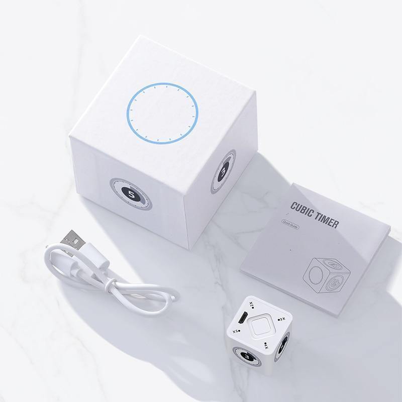 Timecube Timer Kitchen Cube Timer Rechargeable Stylish Mini Rubik timer 1-100 Minutes time management, Built-in gyroscope