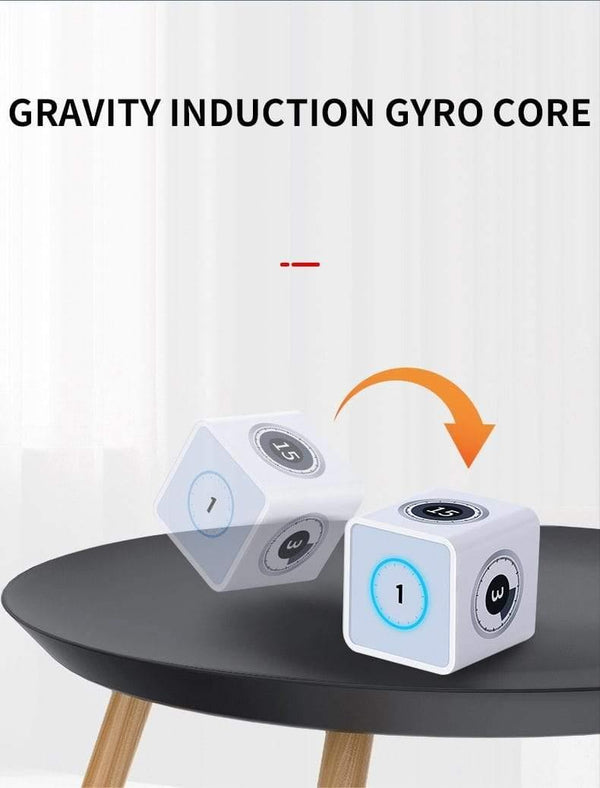 Timecube Timer Kitchen Cube Timer Rechargeable Stylish Mini Rubik timer 1-100 Minutes time management, Built-in gyroscope
