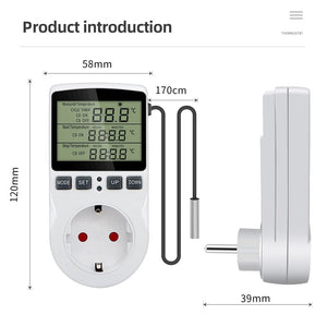 Planet Gates Timer Socket Thermostat Digital Temperature Controller Socket Outlet With Timer Switch Sensor Probe Heating Cooling 40% Off
