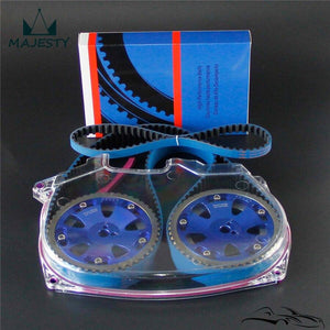 Planet Gates Timing Belt Cover +Cam Pulley w/ Belt For Lancer Evolution 4G63 EVO 4 5 6 7 8
