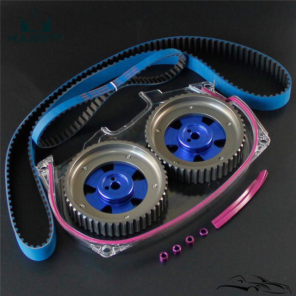 Planet Gates Timing Belt Cover +Cam Pulley w/ Belt For Lancer Evolution 4G63 EVO 4 5 6 7 8