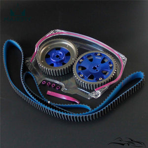 Planet Gates Timing Belt Cover +Cam Pulley w/ Belt For Lancer Evolution 4G63 EVO 4 5 6 7 8