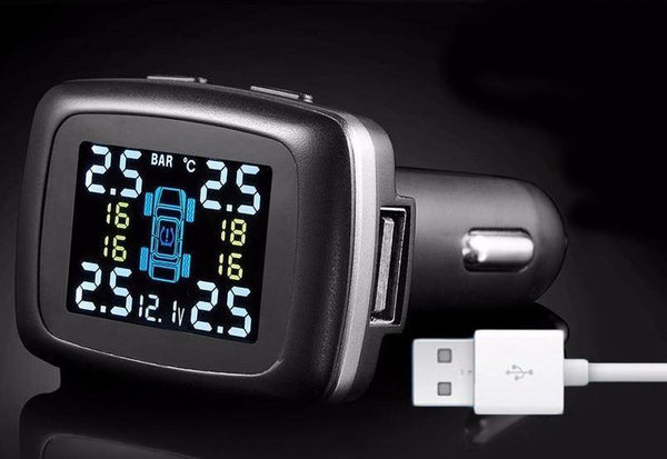 Planet Gates Tire Pressure Monitoring System cigarette lighter Digital LCD Display Auto Security Alarm Systems Tyre Pressure