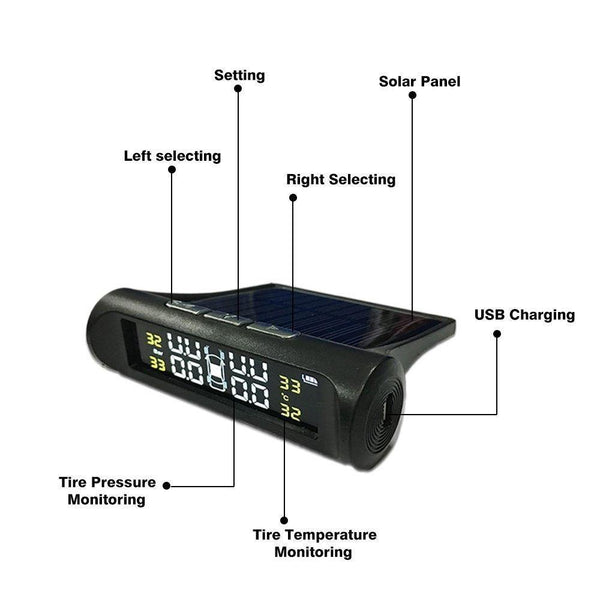 Planet Gates Tire Pressure Sensor Alarm Monitor System Internal / External Tire Temperature Sensor Wireless Pressure Sensor