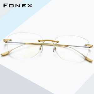 Planet Gates Titanium Alloy Glasses Frame Men 2020 New Women Rimless Prescription Square Eyeglasses Myopia Optical Korean Eyewear 8107