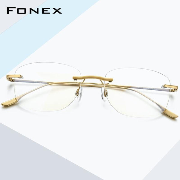 Planet Gates Titanium Alloy Glasses Frame Men 2020 New Women Rimless Prescription Square Eyeglasses Myopia Optical Korean Eyewear 8107