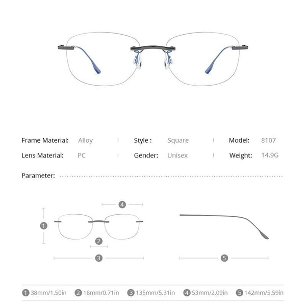 Planet Gates Titanium Alloy Glasses Frame Men 2020 New Women Rimless Prescription Square Eyeglasses Myopia Optical Korean Eyewear 8107