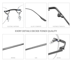 Planet Gates Titanium Alloy Glasses Frame Men 2020 New Women Rimless Prescription Square Eyeglasses Myopia Optical Korean Eyewear 8107