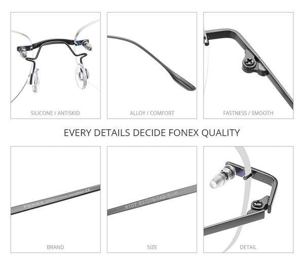 Planet Gates Titanium Alloy Glasses Frame Men 2020 New Women Rimless Prescription Square Eyeglasses Myopia Optical Korean Eyewear 8107