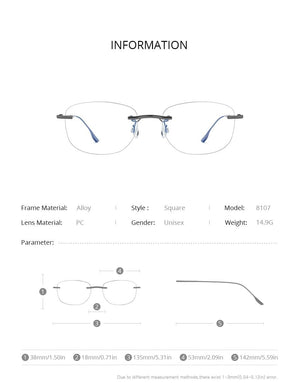 Planet Gates Titanium Alloy Glasses Frame Men 2020 New Women Rimless Prescription Square Eyeglasses Myopia Optical Korean Eyewear 8107
