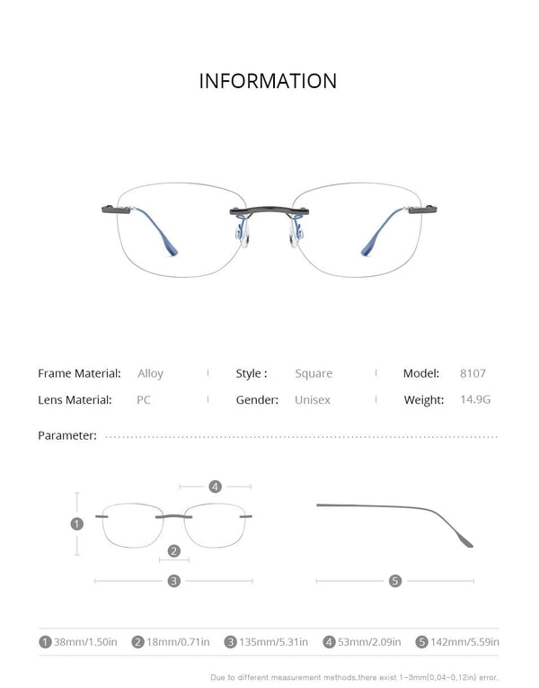 Planet Gates Titanium Alloy Glasses Frame Men 2020 New Women Rimless Prescription Square Eyeglasses Myopia Optical Korean Eyewear 8107