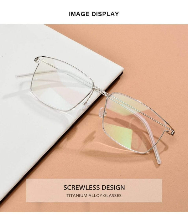 Planet Gates Titanium Alloy Glasses Frame Men Prescription Eyeglasses New Women Myopia Optical Korean Morten Screwless Eyewear 98624