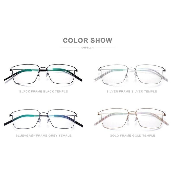 Planet Gates Titanium Alloy Glasses Frame Men Prescription Eyeglasses New Women Myopia Optical Korean Morten Screwless Eyewear 98624