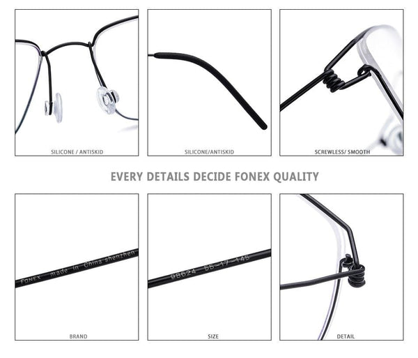 Planet Gates Titanium Alloy Glasses Frame Men Prescription Eyeglasses New Women Myopia Optical Korean Morten Screwless Eyewear 98624