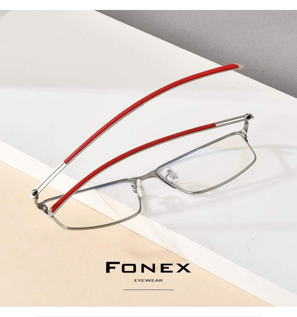 Planet Gates Titanium Alloy Glasses Frame Men  Square Prescription Eyeglasses Myopia Optical Frames Korean Screwless Eyewear F1010