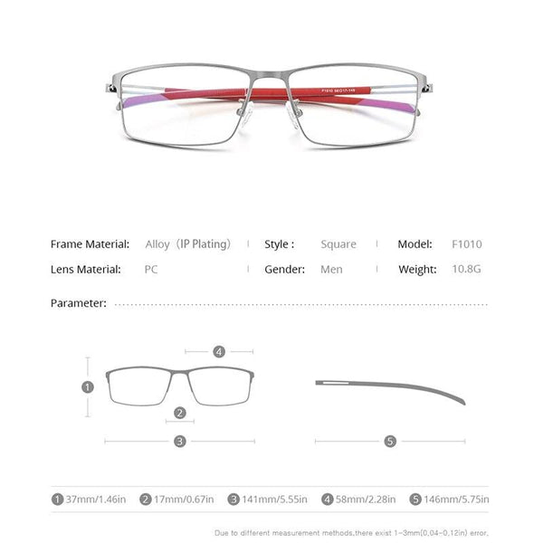 Planet Gates Titanium Alloy Glasses Frame Men  Square Prescription Eyeglasses Myopia Optical Frames Korean Screwless Eyewear F1010