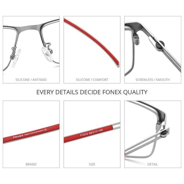 Planet Gates Titanium Alloy Glasses Frame Men  Square Prescription Eyeglasses Myopia Optical Frames Korean Screwless Eyewear F1010