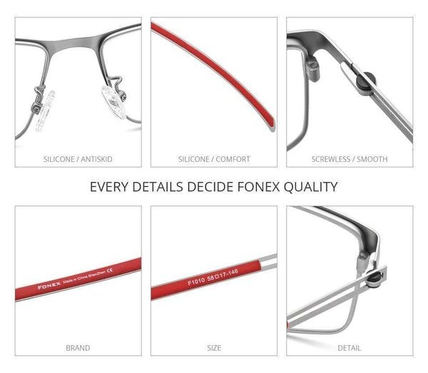 Planet Gates Titanium Alloy Glasses Frame Men  Square Prescription Eyeglasses Myopia Optical Frames Korean Screwless Eyewear F1010