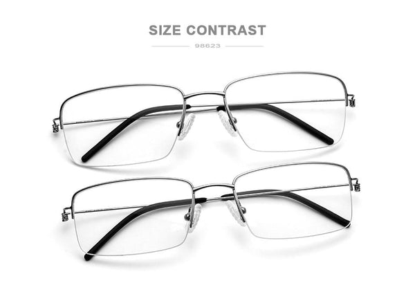 Planet Gates Titanium Alloy Optical Glasses Frame Men Half Prescription Eyeglasses Korean Women Myopia Screwless Eyewear 98623