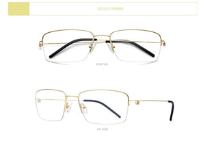 Planet Gates Titanium Alloy Optical Glasses Frame Men Half Prescription Eyeglasses Korean Women Myopia Screwless Eyewear 98623