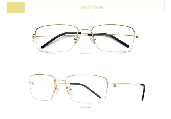 Planet Gates Titanium Alloy Optical Glasses Frame Men Half Prescription Eyeglasses Korean Women Myopia Screwless Eyewear 98623