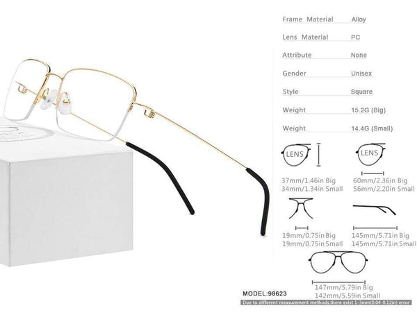 Planet Gates Titanium Alloy Optical Glasses Frame Men Half Prescription Eyeglasses Korean Women Myopia Screwless Eyewear 98623