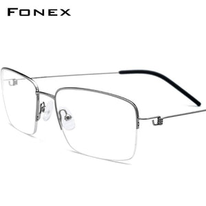 Planet Gates Titanium Alloy Optical Glasses Frame Men Half Prescription Eyeglasses Korean Women Myopia Screwless Eyewear 98623