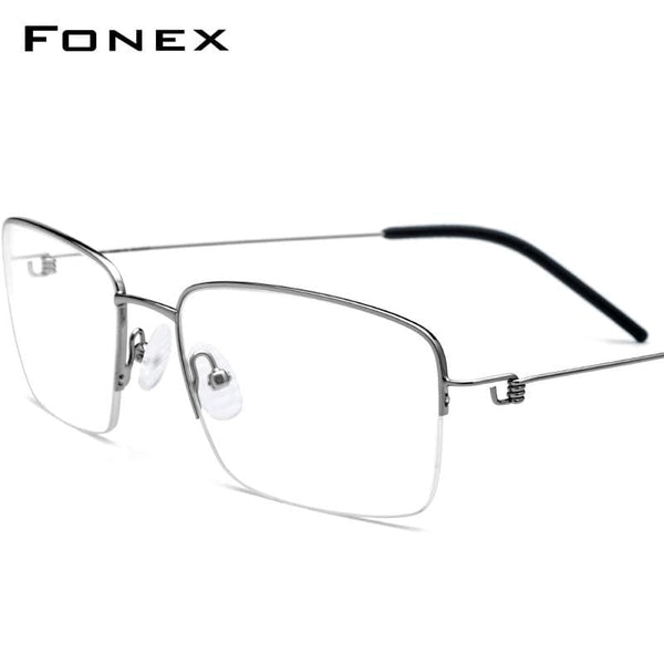 Planet Gates Titanium Alloy Optical Glasses Frame Men Half Prescription Eyeglasses Korean Women Myopia Screwless Eyewear 98623