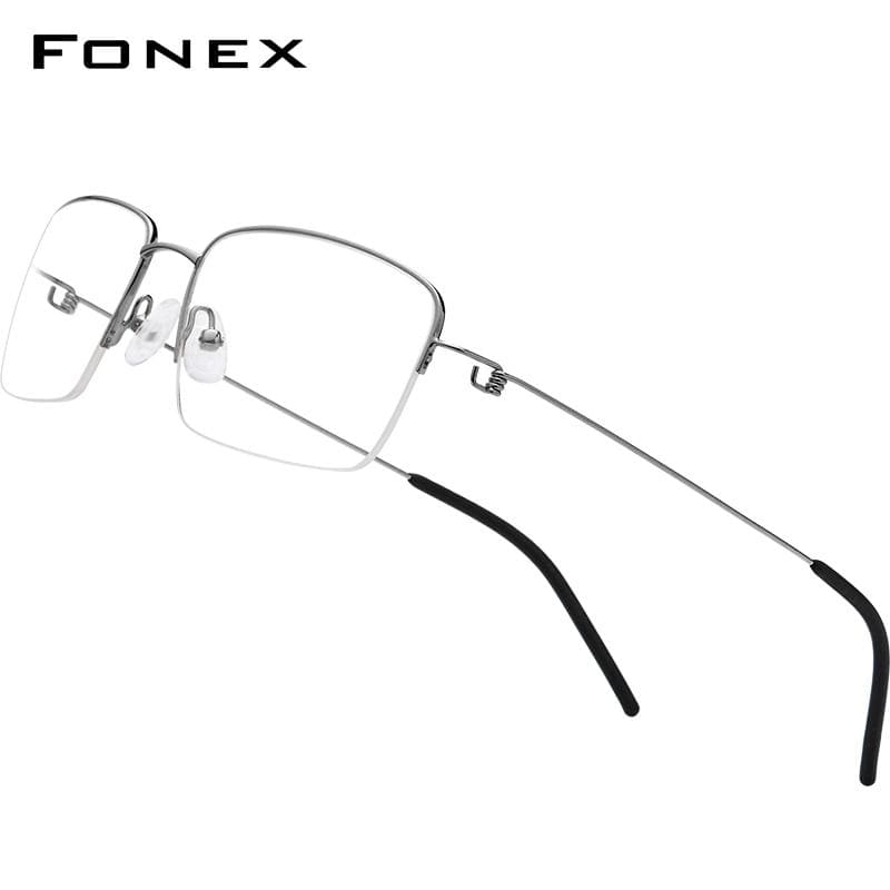 Planet Gates Titanium Alloy Optical Glasses Frame Men Half Prescription Eyeglasses Korean Women Myopia Screwless Eyewear 98623